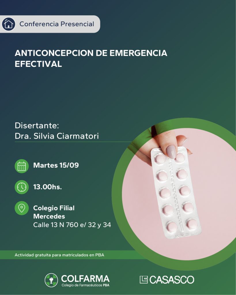 ANTICONCEPCIÓN DE EMERGENCIA EFECTIVAL. Filial Mercedes.