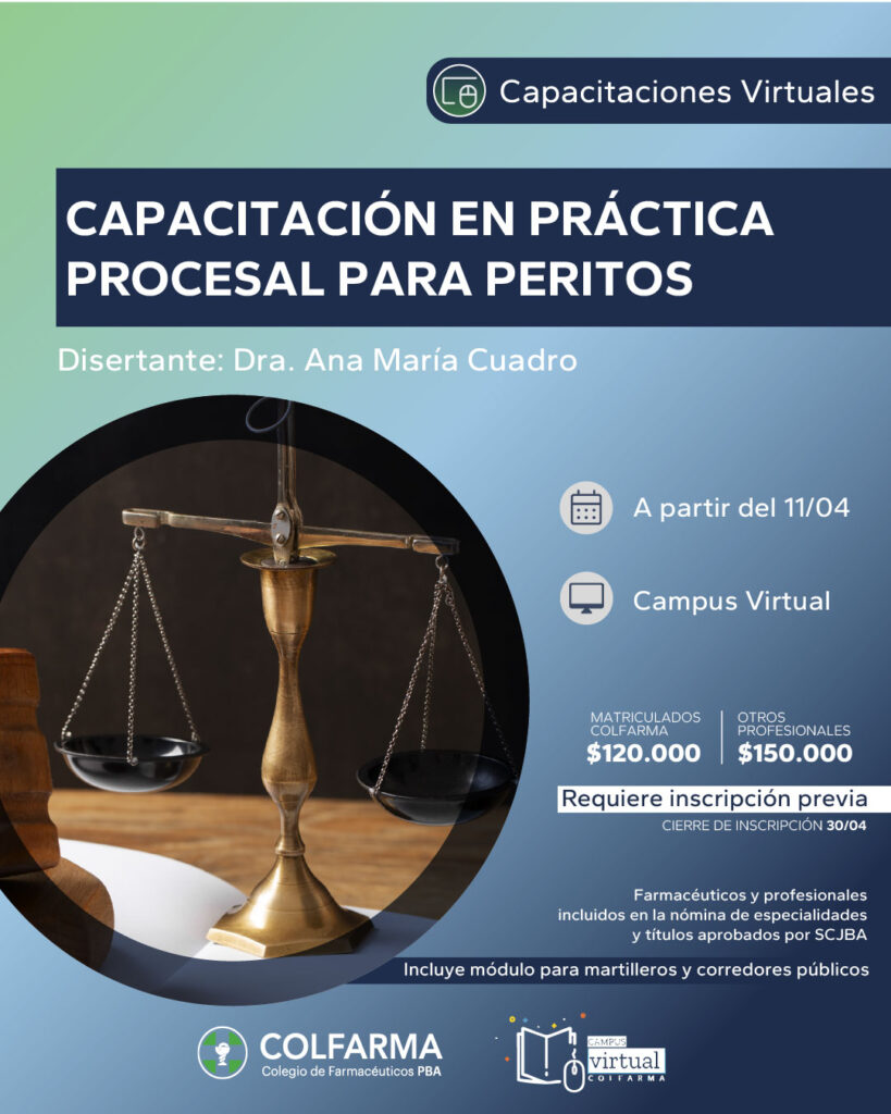 CAPACITACIÓN EN PRÁCTICA PROCESAL PARA PERITOS 2026 - Primer Semestre.