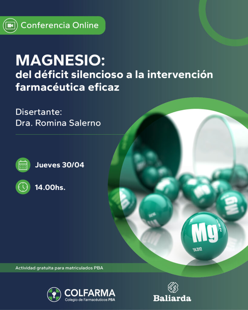 MAGNESIO: del déficit silencioso a la intervención Farmacéutica eficaz. Actividad Sincrónica.