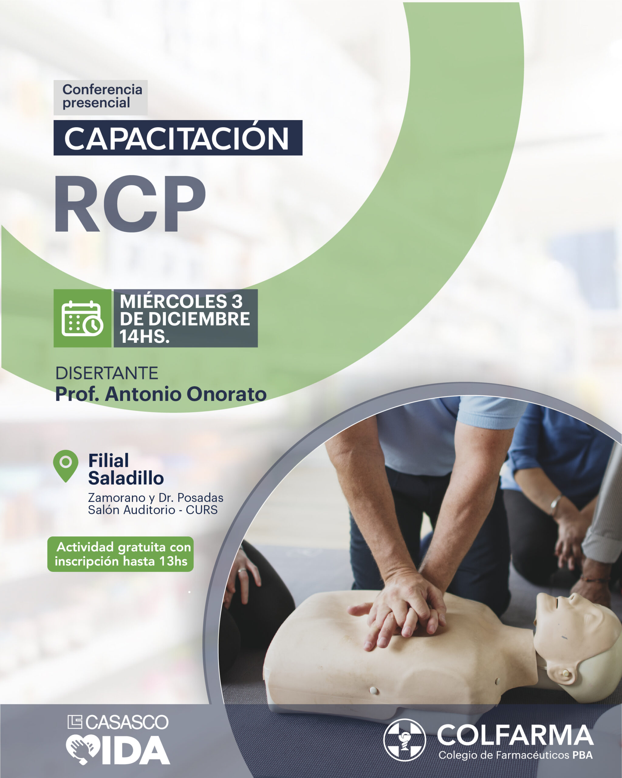 CAPACITACIÓN EN RCP. FILIAL SALADILLO - COLFARMA
