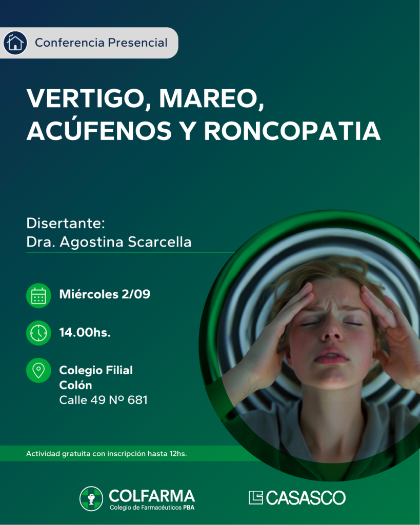 VÉRTIGO, MAREO, ACÚFENOS Y RONCOPATÍA. FILIAL COLÓN.