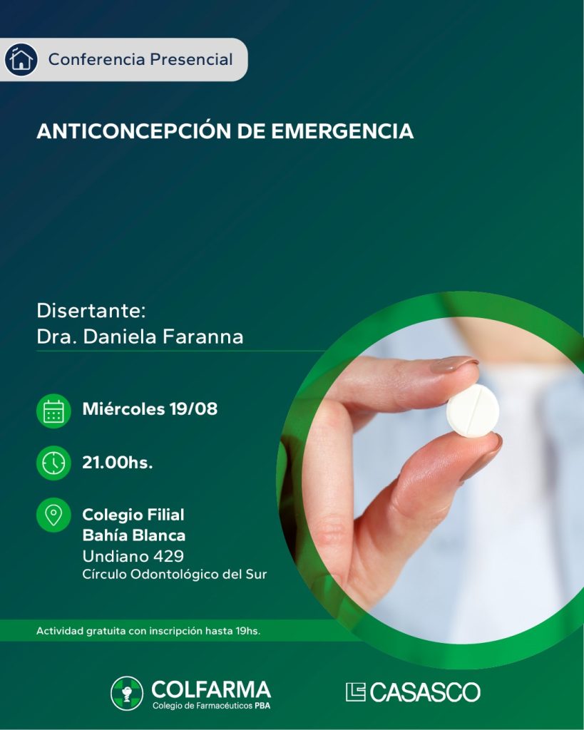 ANTICONCEPCIÓN DE EMERGENCIA. FILIAL BAHÍA BLANCA